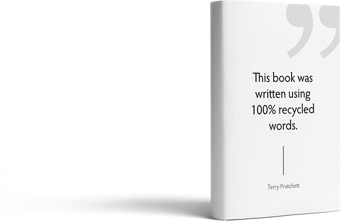 book cover with a quote