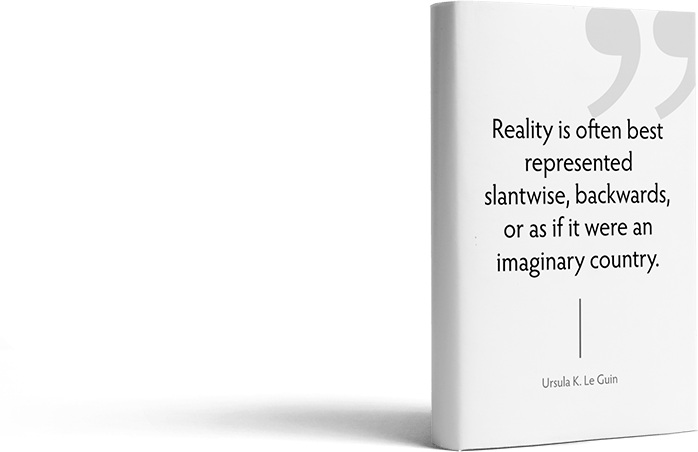 book cover with a quote