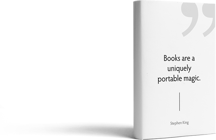 book cover with a quote