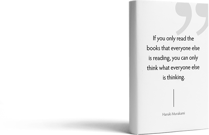 book cover with a quote